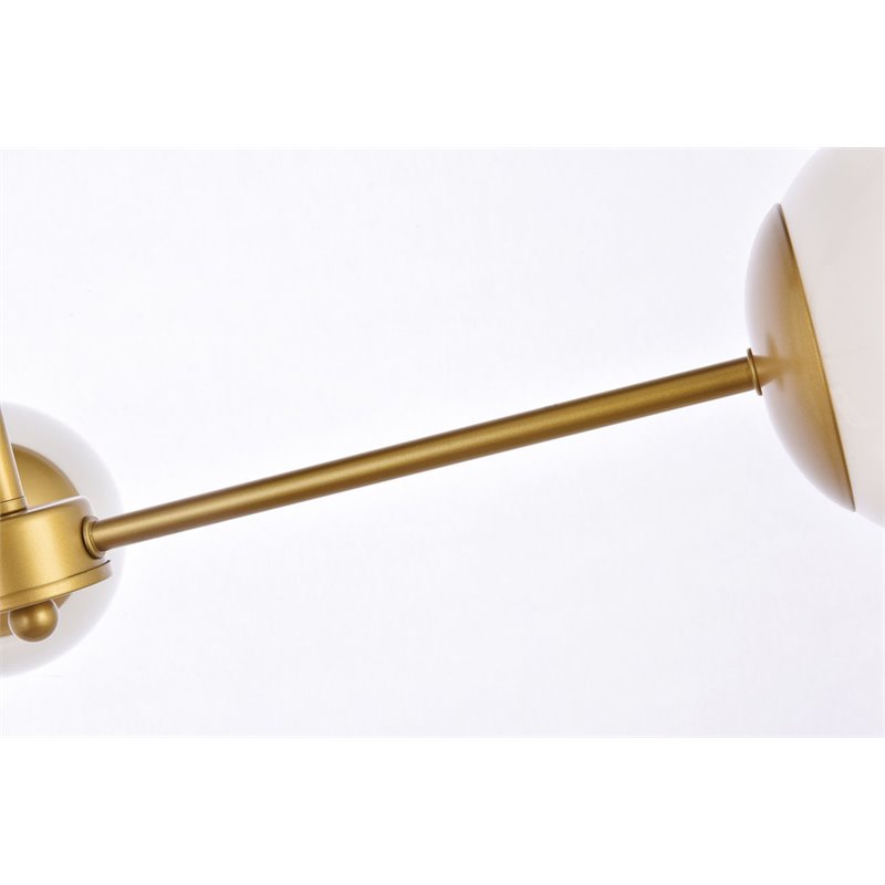 Living District Briggs 3-Light Mid-Century Metal Pendant in Brass and White
