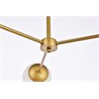 Living District Briggs 3-Light Mid-Century Metal Pendant in Brass and White