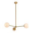 Living District Briggs 3-Light Mid-Century Metal Pendant in Brass and White