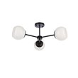 Living District Briggs 3-Light Mid-Century Metal Flush Mount in Black and White