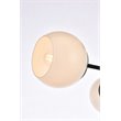 Living District Briggs 3-Light Mid-Century Metal Flush Mount in Black and White