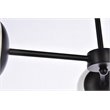 Living District Briggs 3-Light Mid-Century Metal Flush Mount in Black and White