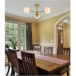 Living District Briggs 3-Light Mid-Century Metal Flush Mount in Brass and White