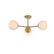Living District Briggs 3-Light Mid-Century Metal Flush Mount in Brass and White