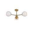 Living District Briggs 3-Light Mid-Century Metal Flush Mount in Brass and White