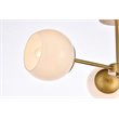Living District Briggs 3-Light Mid-Century Metal Flush Mount in Brass and White