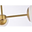 Living District Briggs 3-Light Mid-Century Metal Flush Mount in Brass and White