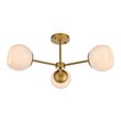 Living District Briggs 3-Light Mid-Century Metal Flush Mount in Brass and White