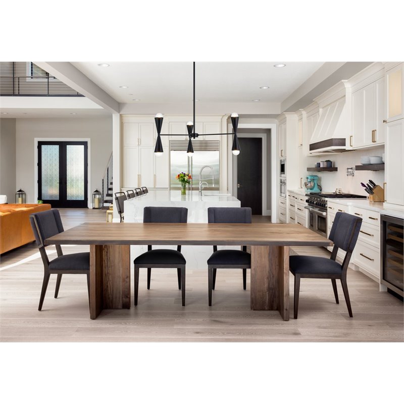 Living District Cade 6-Light Mid-Century Metal Pendant in Black