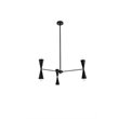 Living District Cade 6-Light Mid-Century Metal Pendant in Black