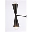 Living District Cade 6-Light Mid-Century Metal Pendant in Black