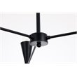 Living District Cade 6-Light Mid-Century Metal Pendant in Black