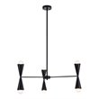 Living District Cade 6-Light Mid-Century Metal Pendant in Black