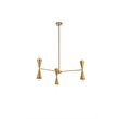 Living District Cade 6-Light Mid-Century Metal Pendant in Brass