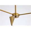 Living District Cade 6-Light Mid-Century Metal Pendant in Brass