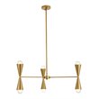 Living District Cade 6-Light Mid-Century Metal Pendant in Brass