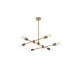 Living District Xavier 6-Light Mid-Century Metal Pendant in Brass