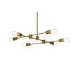 Living District Xavier 6-Light Mid-Century Metal Pendant in Brass