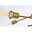 Living District Xavier 6-Light Mid-Century Metal Pendant in Brass
