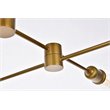 Living District Xavier 6-Light Mid-Century Metal Pendant in Brass