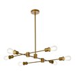 Living District Xavier 6-Light Mid-Century Metal Pendant in Brass