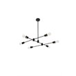 Living District Xavier 6-Light Mid-Century Metal Pendant in Black Finish