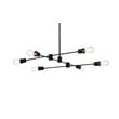 Living District Xavier 6-Light Mid-Century Metal Pendant in Black Finish