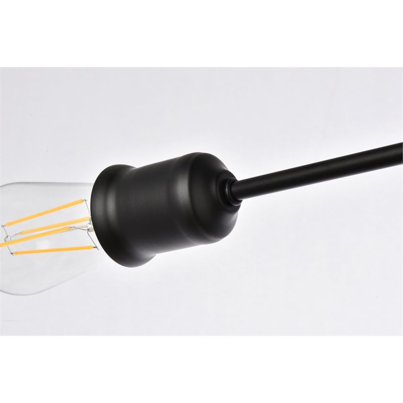 Living District Xavier 6-Light Mid-Century Metal Pendant in Black Finish
