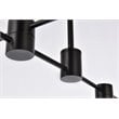 Living District Xavier 6-Light Mid-Century Metal Pendant in Black Finish