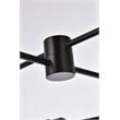 Living District Xavier 6-Light Mid-Century Metal Pendant in Black Finish
