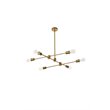 Living District Xavier 6-Light Mid-Century Metal Pendant in Brass Finish