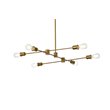 Living District Xavier 6-Light Mid-Century Metal Pendant in Brass Finish