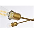 Living District Xavier 6-Light Mid-Century Metal Pendant in Brass Finish