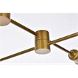 Living District Xavier 6-Light Mid-Century Metal Pendant in Brass Finish