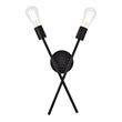 Living District Armin 2-Light Mid-Century Metal Wall Sconce in Black
