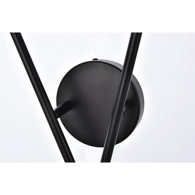 Living District Armin 2-Light Mid-Century Metal Wall Sconce in Black and Brass