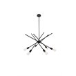 Living District Armin 6-Light Mid-Century Metal Pendant in Black