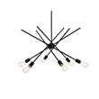 Living District Armin 6-Light Mid-Century Metal Pendant in Black