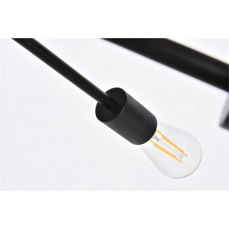 Living District Armin 6-Light Mid-Century Metal Pendant in Black