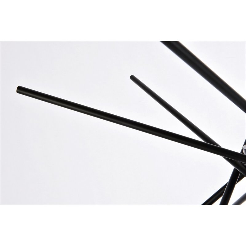 Living District Armin 6-Light Mid-Century Metal Pendant in Black