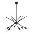 Living District Armin 6-Light Mid-Century Metal Pendant in Black