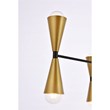 Living District Cade 6-Light Mid-Century Metal Pendant in Black and Brass