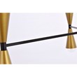 Living District Cade 6-Light Mid-Century Metal Pendant in Black and Brass