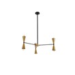 Living District Cade 6-Light Mid-Century Metal Pendant in Black and Brass