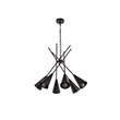 Living District Casen 6-Light Mid-Century Metal Pendant in Black