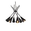 Living District Casen 6-Light Mid-Century Metal Pendant in Black
