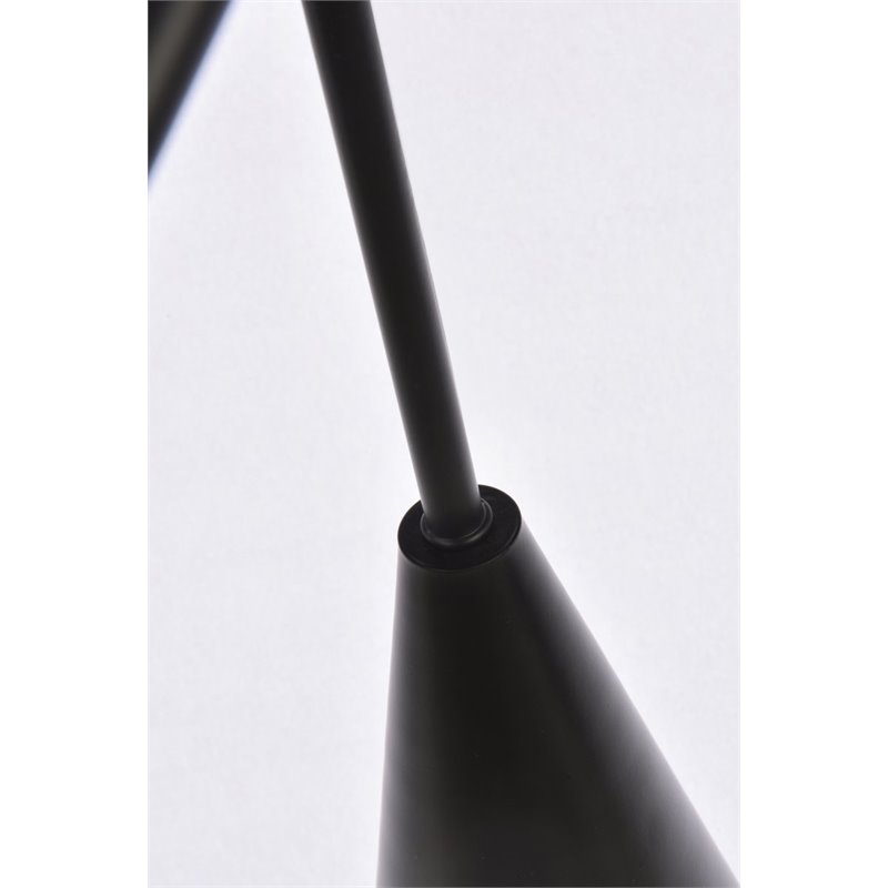 Living District Casen 6-Light Mid-Century Metal Pendant in Black