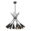 Living District Casen 6-Light Mid-Century Metal Pendant in Black