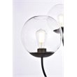 Living District Lennon 4-Light Mid-Century Metal Pendant in Black and Clear