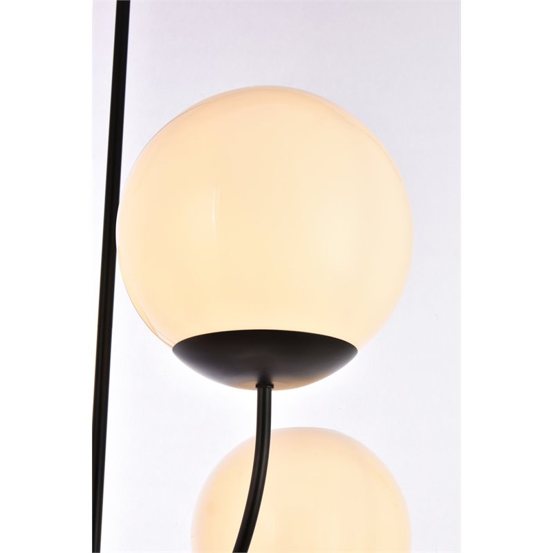 Living District Lennon 4-Light Mid-Century Metal Pendant in Black and White